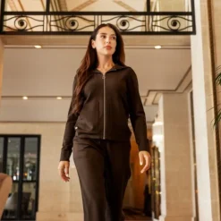 Harcour - Jogging en maille femme Andrea cacao Marron Sale