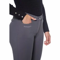 Harcour - Pantalon d'équitation polaire femme Jaipur anthracite Gris Clearance