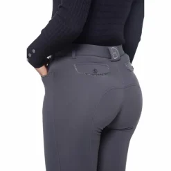 Harcour - Pantalon d'équitation polaire femme Jaipur anthracite Gris Clearance