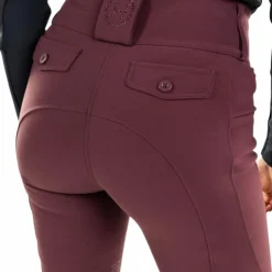 Harcour - Pantalon d'équitation femme Luce aubergine Bordeaux Clearance