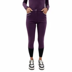 Harcour - Pantalon d'équitation polaire femme Jaipur figue Violet Outlet