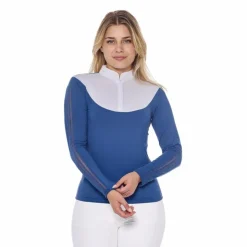 Harcour - Polo de concours manches longues femme Pannie steel blue Bleu Best