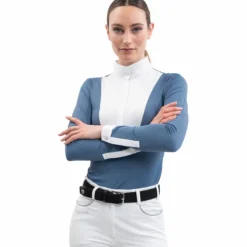 Sale Harcour - Polo de concours manches longues femme Coco steel blue Bleu