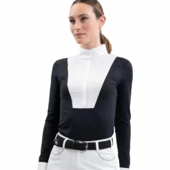 Hot Harcour - Polo de concours manches longues femme Coco Noir