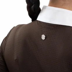 Harcour - Polo de concours manches longues femme Stella cacao Marron Hot