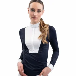 New Harcour - Polo de concours manches longues femme Stella Noir