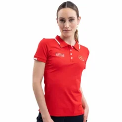Outlet Harcour - Polo manches courtes femme Swiss Equestrian Friends Douve Rouge