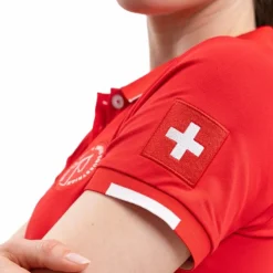 Outlet Harcour - Polo manches courtes femme Swiss Equestrian Friends Douve Rouge