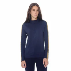 Harcour - Polo manches longues chaud femme Pistach Marine Discount