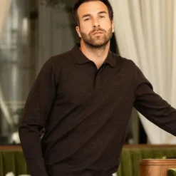 Harcour - Polo manches longues homme Ange cacao Marron Online