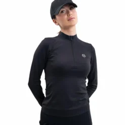 Harcour - Polo technique manches longues femme Tess Noir Best