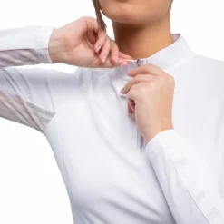 Harcour - Polo technique manches longues femme Poris Blanc Sale