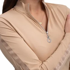 Harcour - Polo technique manches longues femme Poris sable Beige Outlet