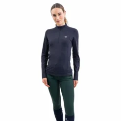 Harcour - Polo technique manches longues femme Tess Marine Hot