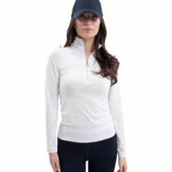 Clearance Harcour - Polo technique manches longues femme Breezi Blanc