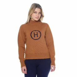 Outlet Harcour - Pull manches longues femme Plaza golden yellow Jaune