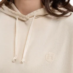 Harcour - Sweat à capuche manches longues femme Plume lin Beige Discount