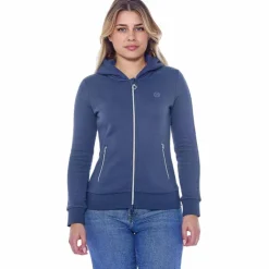 New Harcour - Sweat à zip manches longues femme Sworm steel blue Bleu