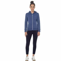 New Harcour - Sweat à zip manches longues femme Sworm steel blue Bleu