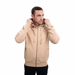 Harcour - Sweat avec zip homme Samson sable Beige