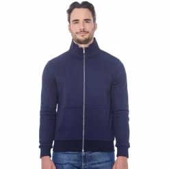 Harcour - Sweat zippé manches longues homme Saxo Marine