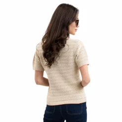 Harcour - T-shirt manches courtes femme Pony lin Beige Clearance