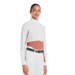 Horse Pilot - Chemise de concours manches longues femme Monica brick dust Orange Online