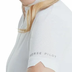 Best Horse Pilot - Polo d'équitation femme Aeromesh Blanc