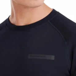 Horse Pilot - Sweat manches longues homme Merinos dark night Marine Outlet