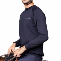 Horse Pilot - Sweat manches longues homme Merinos dark night Marine Outlet