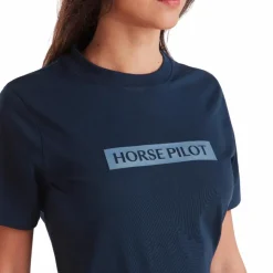 Outlet Horse Pilot - T-shirt manches courtes femme Team Marine