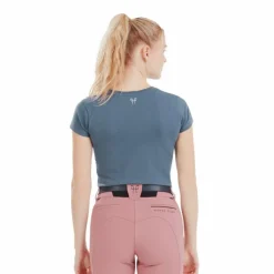 Horse Pilot - T-shirt manches courtes femme Team vintage indigo Bleu Online