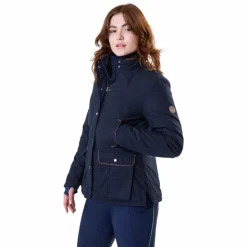 Horseware - Blouson manches longues femme Newmarket Wax Marine Hot