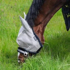Horseware - Bonnet anti-insectes Amigo Fly Mask Argent / Marine Discount