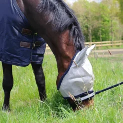 Horseware - Bonnet anti-insectes Amigo Fly Mask Argent / Marine Discount