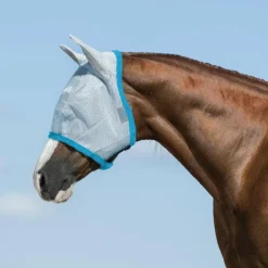 New Horseware - Bonnet anti-insectes Amigo Fly Mask baby blue/ electric blue Bleu