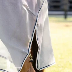 Best Horseware - Chemise anti-mouches Rambo Protector Fieldsafe Plus argent/ marine/ blanc/ beige Gris