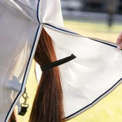 Best Horseware - Chemise anti-mouches Rambo Protector Fieldsafe Plus argent/ marine/ blanc/ beige Gris