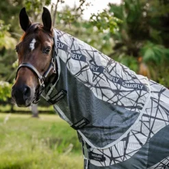 Horseware - Couverture anti-mouches Amigo CamoFly Plus print/ Gris