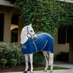 Clearance Horseware - Couverture de box Rambo Stable / thunderstorm grey/ argent Marine
