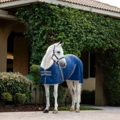 Clearance Horseware - Couverture de box Rambo Stable / thunderstorm grey/ argent Marine