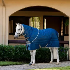 New Horseware - Couverture de box Amigo Ripstop Insulator Plus Stable / titanium grey 200g Marine