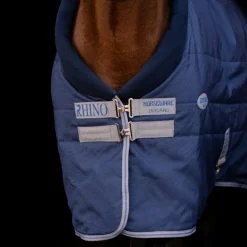 Horseware - Couverture de box Rhino Stable VL / titanium grey/ classic blue 250g Marine Clearance