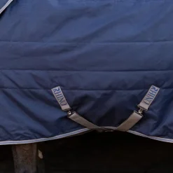 Horseware - Couverture de box Rhino Stable VL / titanium grey/ classic blue 250g Marine Clearance