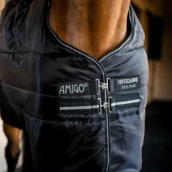 Horseware - Couverture de box Amigo Ripstop Insulator Stable / argent 350g Noir Best