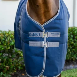Online Horseware - Couverture de box Rambo Stable / thunderstorm grey/ argent 100g Marine