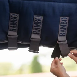 Horseware - Couverture de box Rambo Optimo Stable Plus / thunderstorm grey/ argent 400g Marine Sale