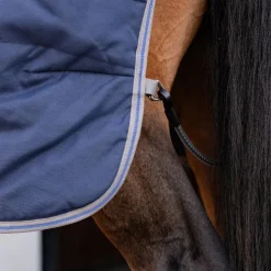Hot Horseware - Couverture de box Rhino Stable VL / titanium grey/ classic blue 350g Marine