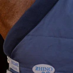 Hot Horseware - Couverture de box Rhino Stable VL / titanium grey/ classic blue 350g Marine