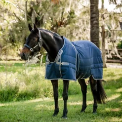 Horseware - Couverture de box Rambo Optimo Stable / thunderstorm grey/ argent 200g Marine Hot